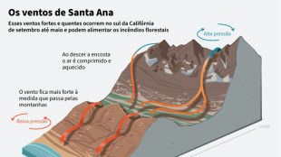 Os ventos de Santa Ana, um fenômeno que reacende os incêndios em Los Angeles