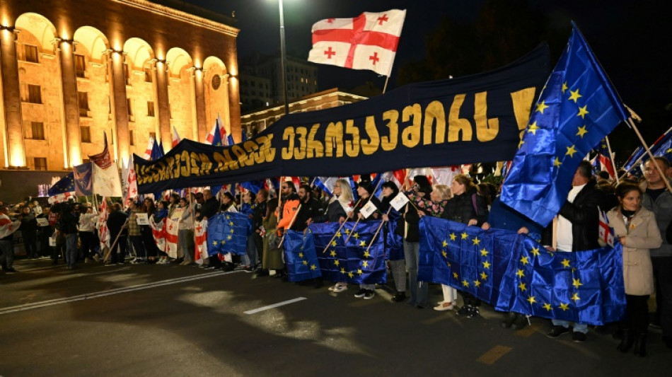 Milhares de manifestantes pró-europeus protestam na Geórgia a uma semana das legislativas