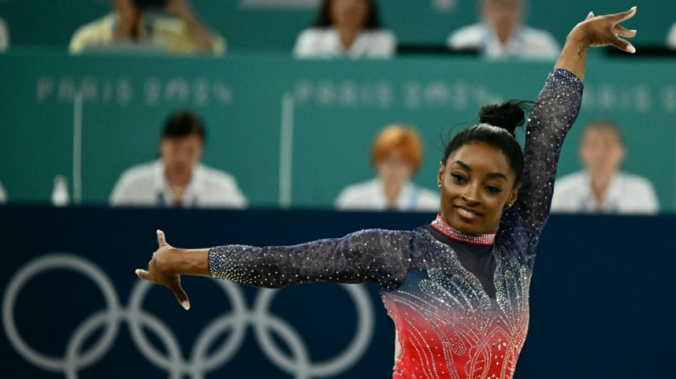 'Happy, proud' Biles caps Paris campaign with floor silver after beam fall