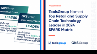 ToolsGroup wird von QKS Group in den SPARK MatrixTM-Kategorien für Einzelhandel und Lieferketten für 2024 als Technologieführer ausgezeichnet