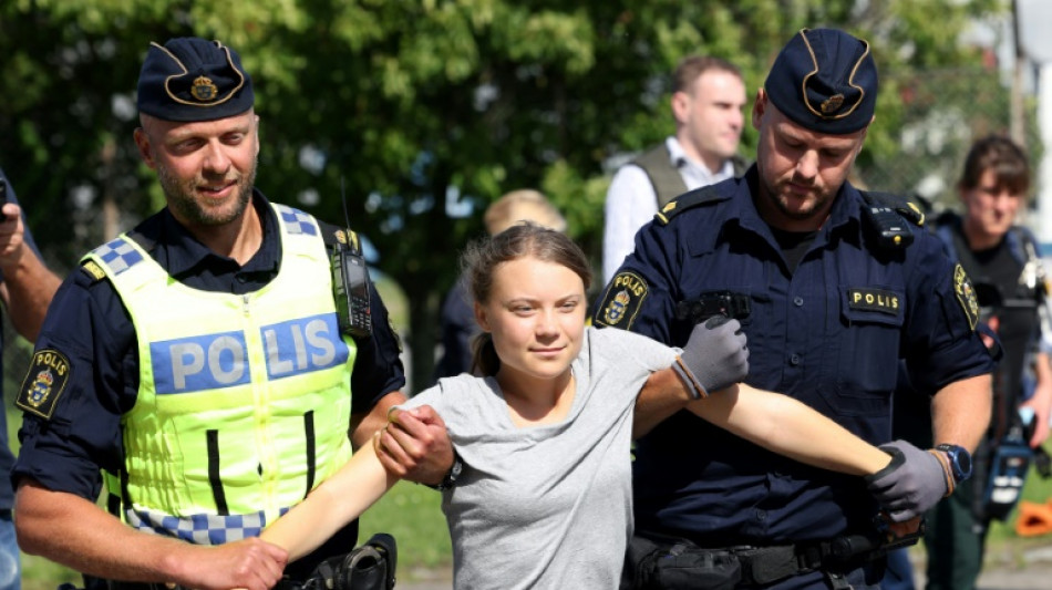 Police remove Greta Thunberg from protest hours after fine