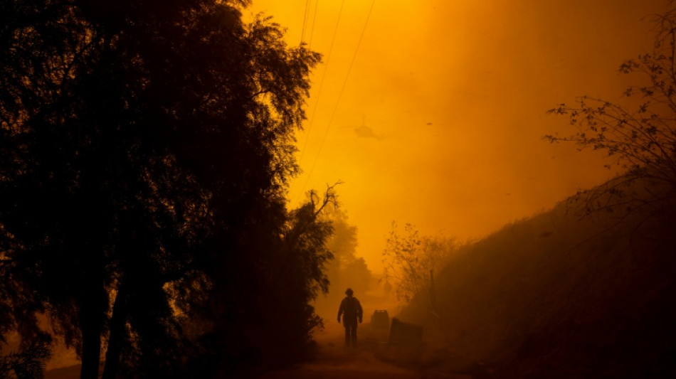 Wind-fanned wildfire burning out of control near Los Angeles